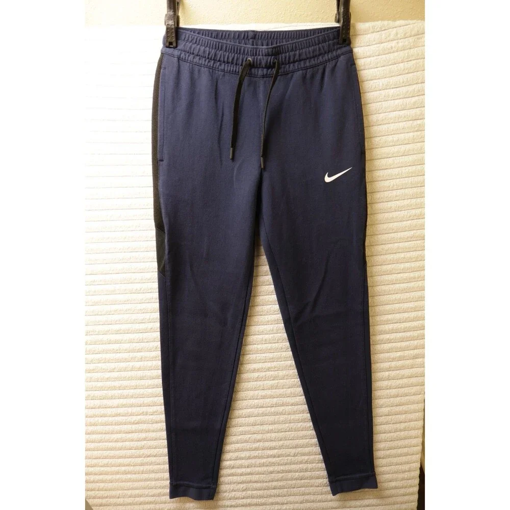 Nike Dri-FIT Hybrid Fleece Track Jogger Pants Men's Size XS Blue Black Tech